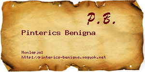 Pinterics Benigna névjegykártya